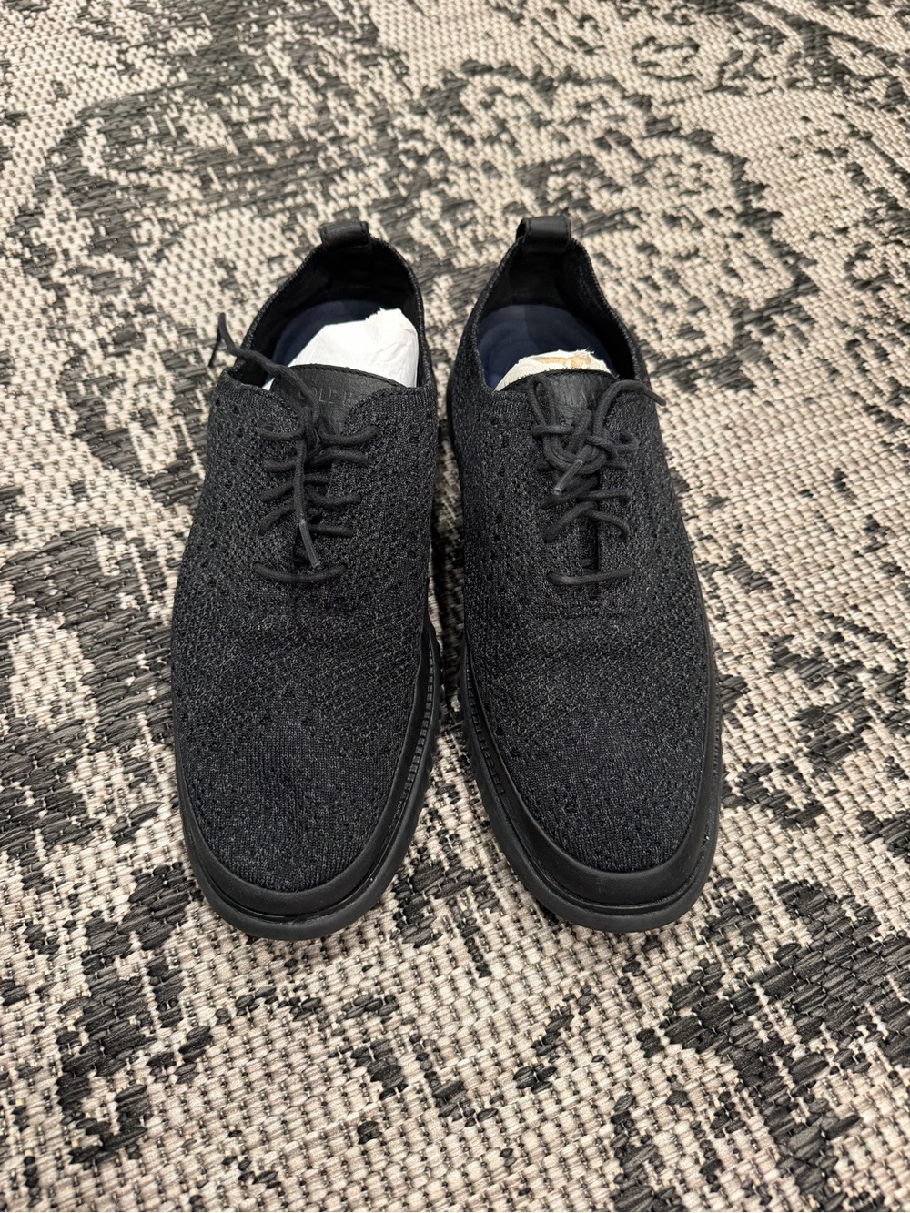Cole Haan ZeroGrand Black Knit Lace-Up Shoes